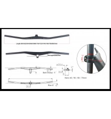 Manubrio Carbono TRIFOX RHB100 40mm BLACK