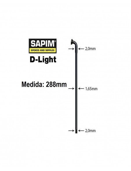 Rayos SAPIM D-Light Negro 288mm