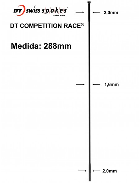 Rayos DT SWISS COMPETITION RACE 288mm Recto