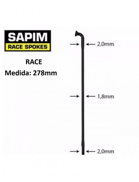 Rayos SAPIM Race Negro 278mm