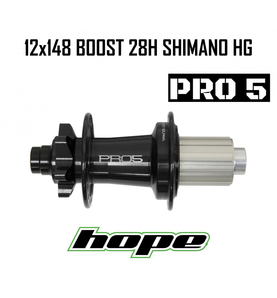 Maza Trasera HOPE PRO 5 28H 12X148mm Boost Negra HG