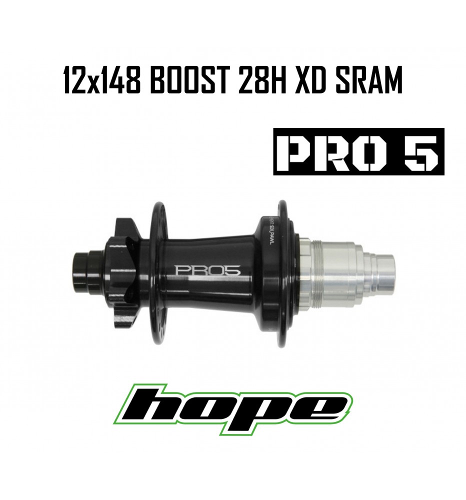 Maza Trasera HOPE PRO 5 28H 12X148mm Boost Negra XD