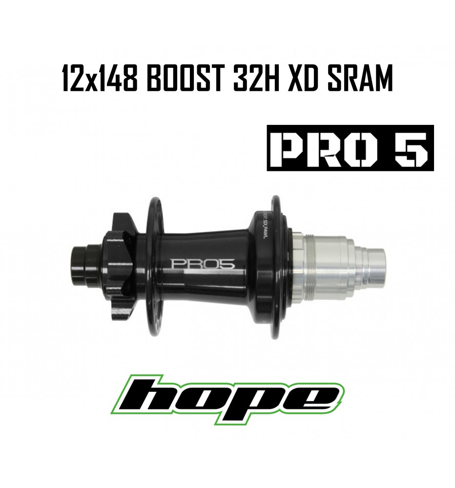 Maza Trasera HOPE PRO 5 32H 12X148mm Boost Negra XD