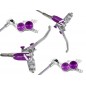 Juego de frenos Hope Tech 4 V4 4 Pistones Plata/Morado Juego de frenos Hope Tech 4 V4 4 Pistones Plata/Morado