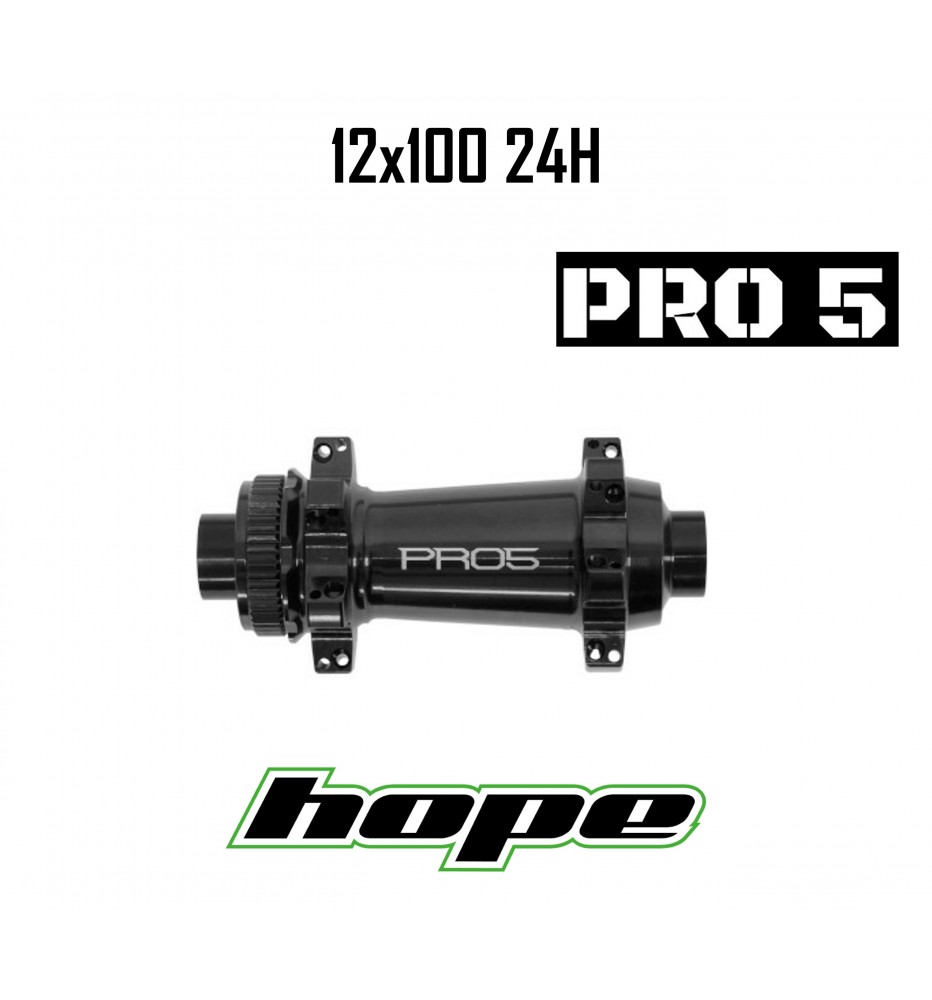 Maza Delantera HOPE PRO 5 24h SP CL 12x100mm Negra