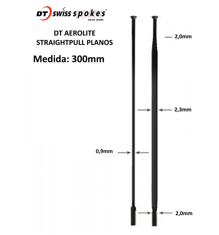 Rayos DT SWISS AEROLITE 300mm Straightpull Planos