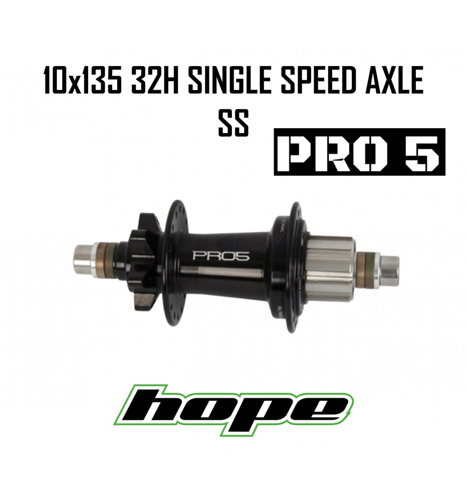 Maza Trasera HOPE PRO 5 32H 10x135 BLACK BOLT ON AXLE SS