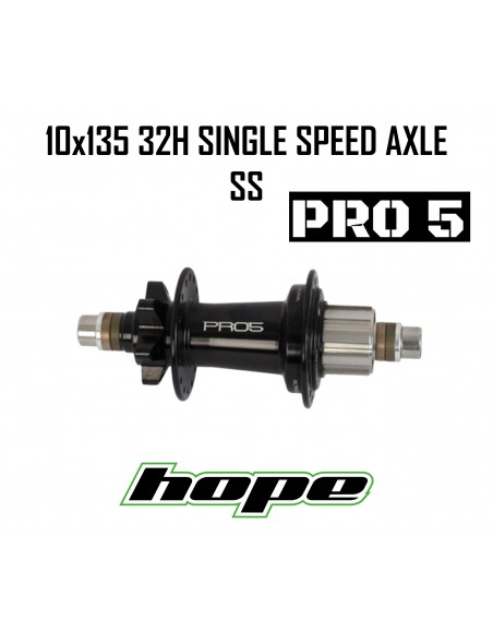 Maza Trasera HOPE PRO 5 32H 10x135 BLACK BOLT ON AXLE SS