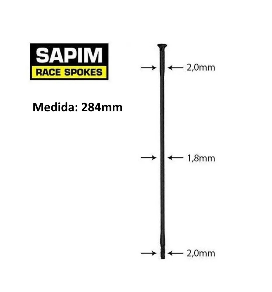 Rayos SAPIM Race STRAIGHT-PULL 284mm