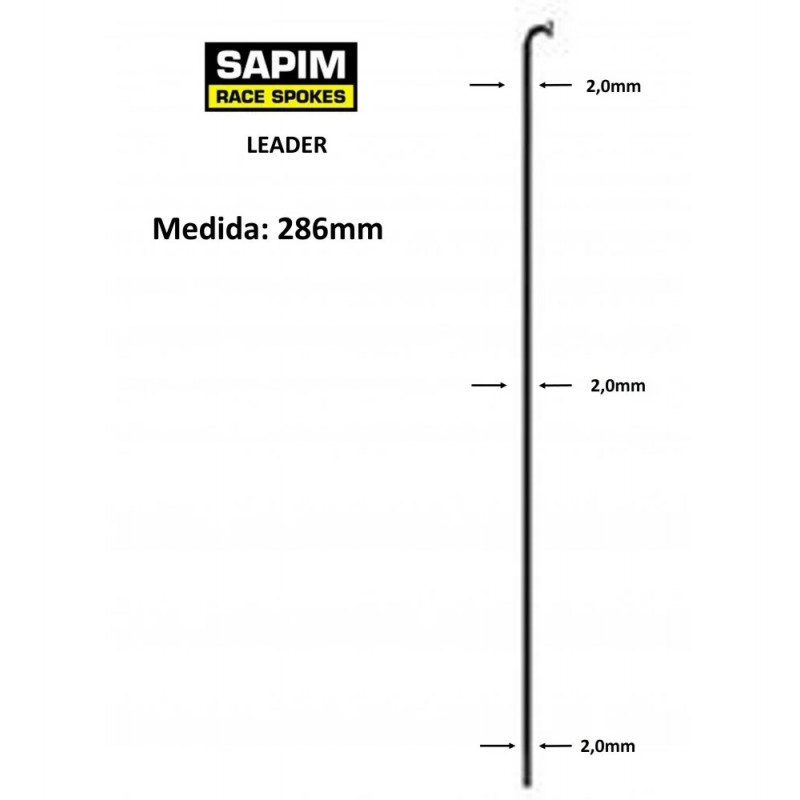 Rayos SAPIM Leader 286mm J-Bend