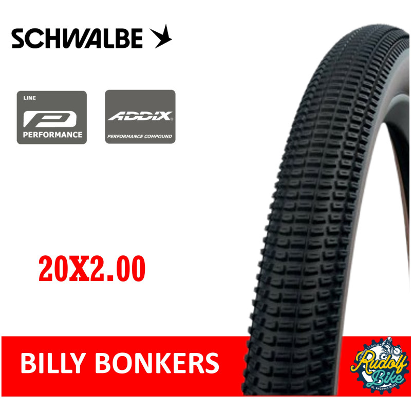 Neumático Schwalbe BILLY BONKERS folding Bronze-Skin ADDIX 20x2.0 Neumático Schwalbe BILLY BONKERS folding Bronze-Skin ADDIX 20x2.0