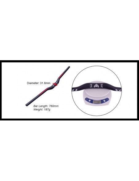 Manubrio Carbono TRIFOX RHB300 31.8x740 R18 SILVER