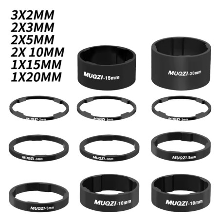 Espaciadores de direccion MUQZI Black 11PCS