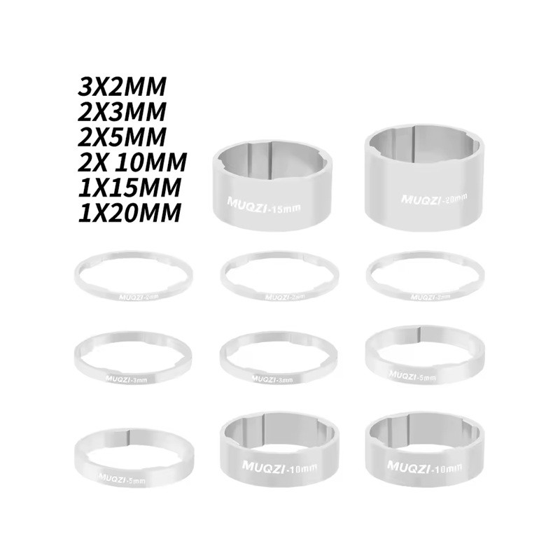 Espaciadores de direccion MUQZI Silver 11PCS