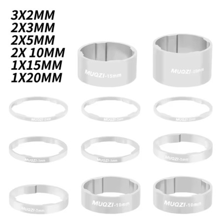 Espaciadores de direccion MUQZI Silver 11PCS
