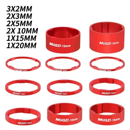 Espaciadores de direccion MUQZI Red 11PCS
