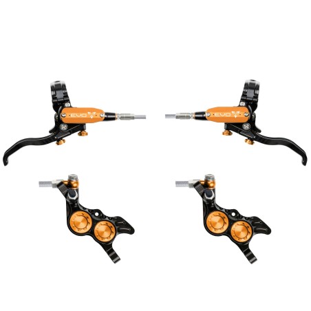 Juego de frenos Hope EVO GR4 Negro/Naranjo