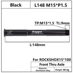 Eje delantero HEPPE L148 M15xP1.5 TL9mm