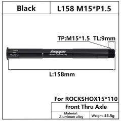 Eje delantero HEPPE L158 M15xP1.5 TL9mm