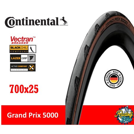 Neumático Continental Grand Prix 5000 700x25 Black/transparent
