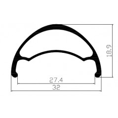 Llanta Weinmann 29 U32 TL Negra 28H