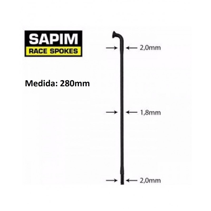 Rayos SAPIM Race Negro 280mm